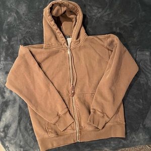 Brandy Melville Brown Christy Hoodie Zip Up